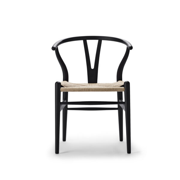 Y-stolen - Wegner - Model CH24 - Soft lakeret bøg - Sort